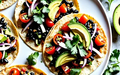 Recette facile de Tostadas mexicaines croustillantes à l'avocat et haricots noirs