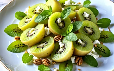Tourelles gourmandes de kiwi gold au fromage de chèvre frais - recette facile et rapide