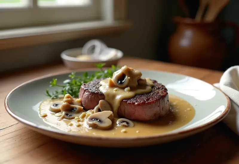 Tournedos de bœuf aux champignons à la crème