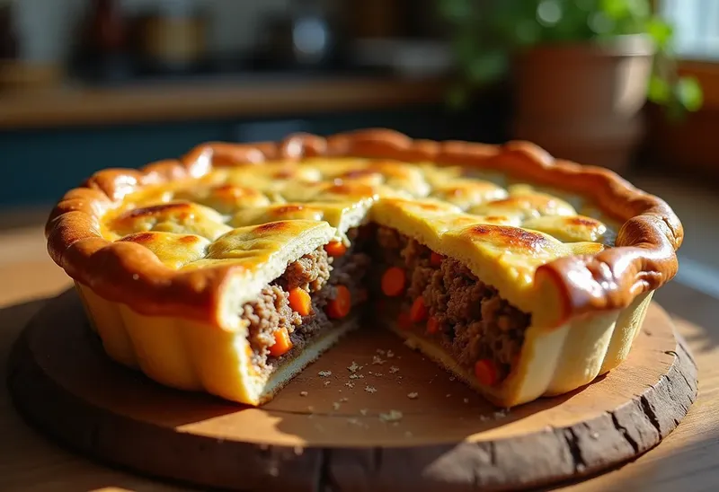 Tourte à la viande et légumes fondants : recette gourmande et facile