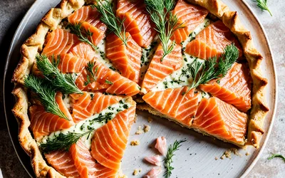 Recette facile de tourte au saumon frais fondante et savoureuse