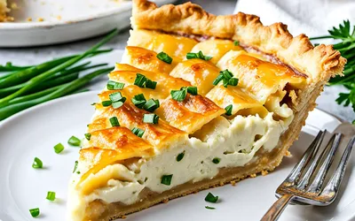 Tourte de pommes de terre à la crème de ciboulette : recette facile et gourmande