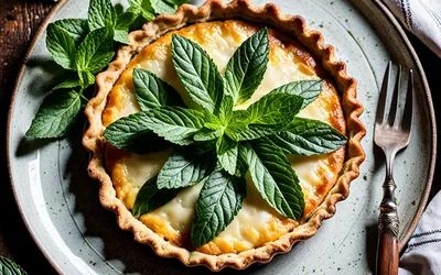 Tourte facile au fromage de chèvre et menthe fraîche - recette simple et savoureuse