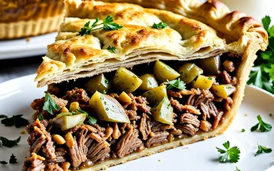 Tourte feuilletée à la viande à la roumaine : recette traditionnelle savoureuse