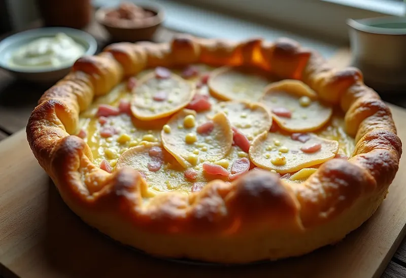 Tourte gourmande au jambon et fromage de chèvre