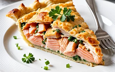 Tourte au saumon et sauce bisque de homard : recette gourmande et facile