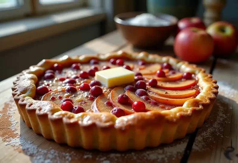 Tourte gourmande aux airelles et pommes fondantes