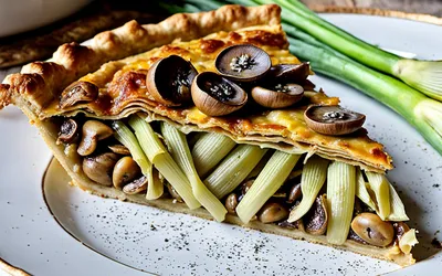 Tourte gourmande aux poireaux et champignons : recette facile et savoureuse