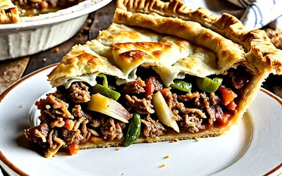 Photo de Tourte savoureuse à la viande et au fromage fondant - Recette facile et rapide