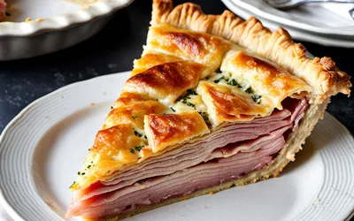 Recette facile de tourte jambon-fromage dorée et fondante