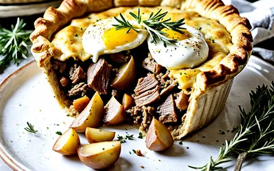 Tourte de gigot d'agneau aux pommes de terre fondantes - Recette facile et gourmande