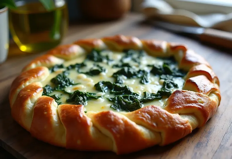 Tourte tressée aux épinards et ricotta façon Molise, Italie