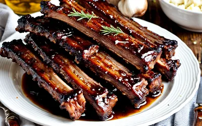 Travers de porc caramélisés au four : recette facile et rapide