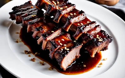 Recette facile de travers de porc caramélisés au miel et épices