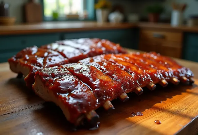 Travers de porc caramélisés au miel et gingembre frais