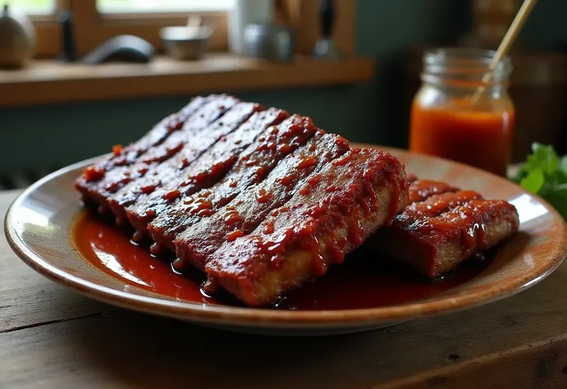 Travers de porc grillés à la sauce barbecue maison