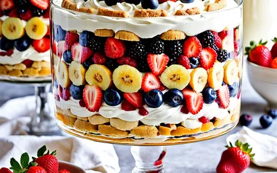 Recette facile de trifle gourmand aux fruits rouges et crème vanillée