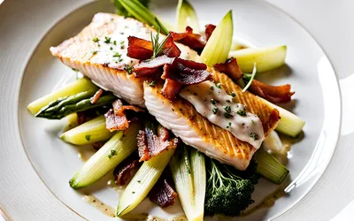 Recette facile de truite aux endives braisées et lard croustillant