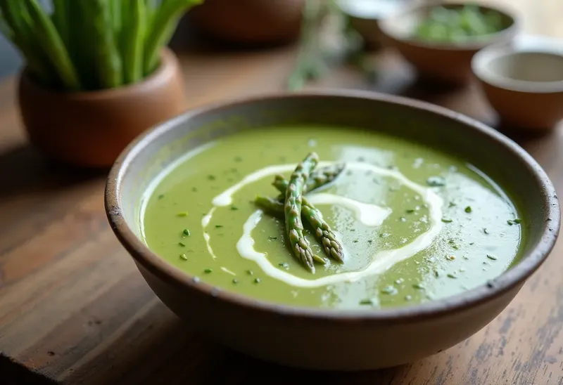 Velouté crémeux d'asperges vertes : recette facile et gourmande
