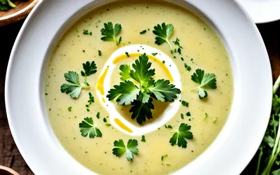 Velouté de céleri persillé onctueux et savoureux - Recette facile