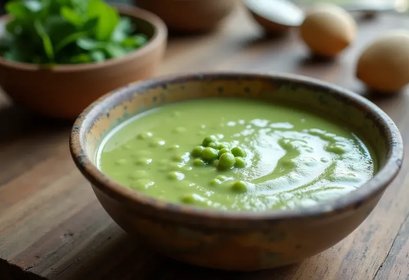 Velouté de petits pois frais onctueux