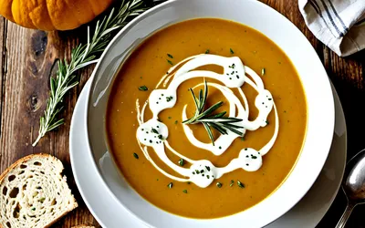 Velouté de potiron au romarin : recette facile et gourmande