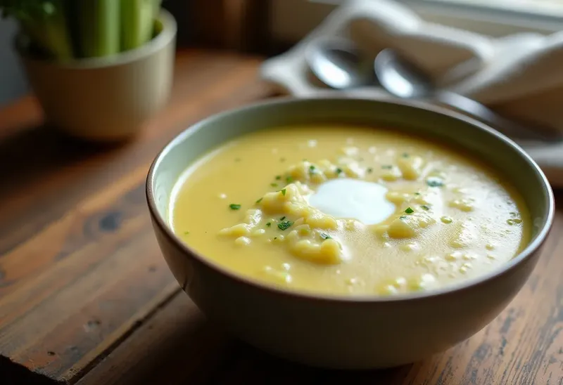 Velouté onctueux de poireaux et pommes de terre