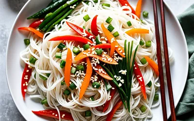Recette facile de vermicelles de riz braisés aux saveurs asiatiques
