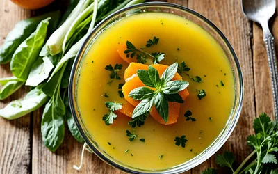 Recette facile de vinaigrette légère au jus de légumes frais pour salade