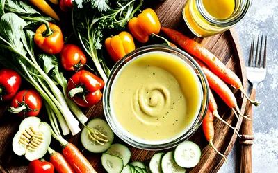 Vinaigrette maison pour légumes crus et fromage blanc - recette facile et rapide