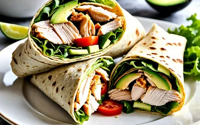Wrap frais au poulet et avocat avec sauce yaourt légère - recette facile et rapide