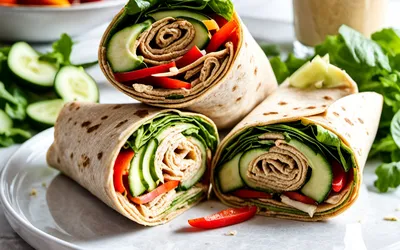 Wrap végétarien frais au houmous et crudités croquantes - recette rapide et saine