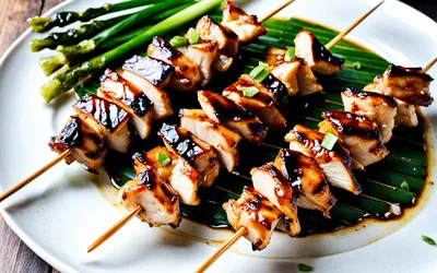 Recette facile de Yakitori japonais : brochettes de poulet grillées à la sauce traditionnelle