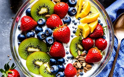 Yaourt nature aux fruits frais et graines : recette facile et saine
