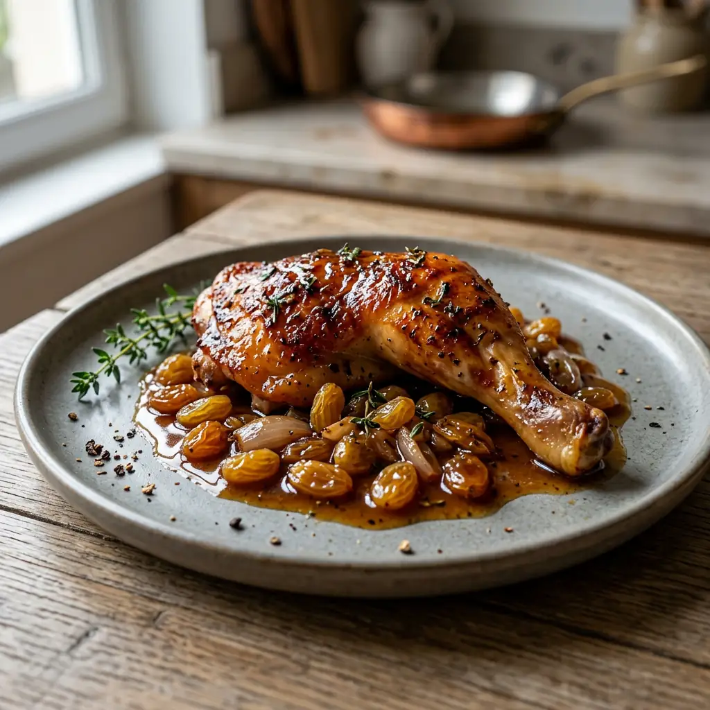 Poulet au miel et raisins : recette au four inratable ...