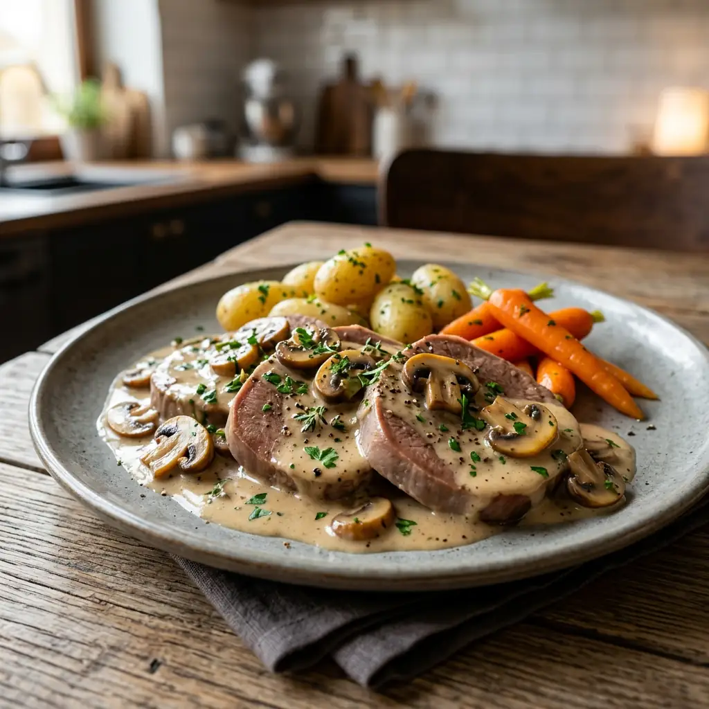 Recette de Langue de bœuf aux champignons traditionnelle — free download