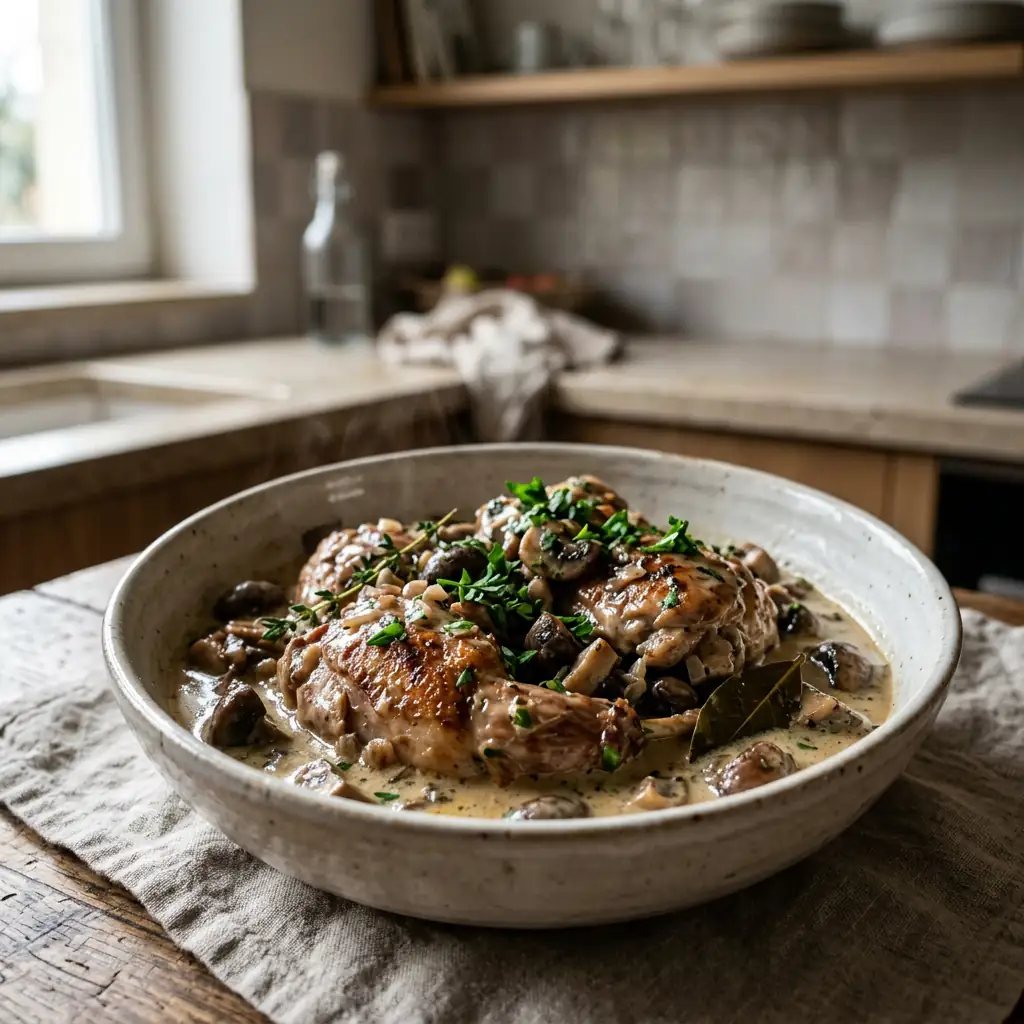 Lapin au vin blanc et champignons : la recette mijotée ...