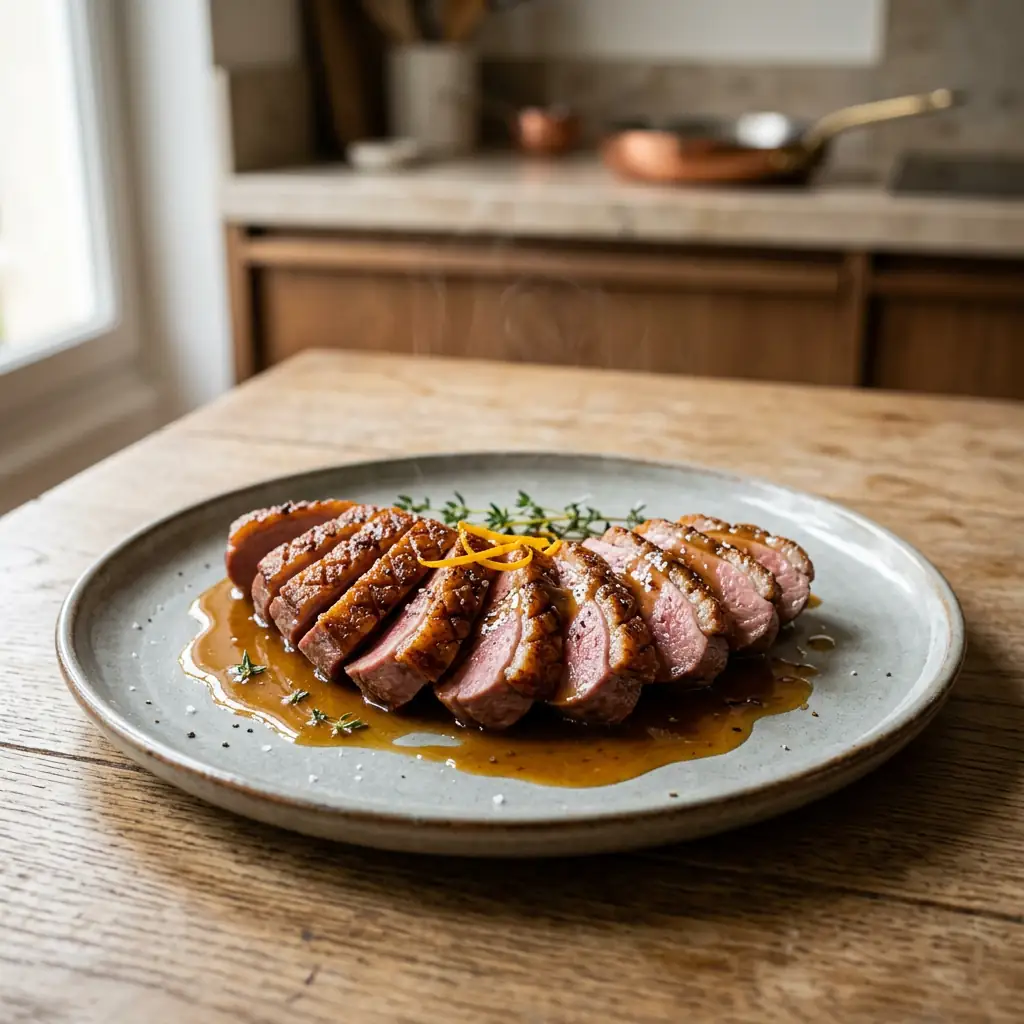 Recette de magret de canard miel et orange laqué - LesBonnesRecettes.fr