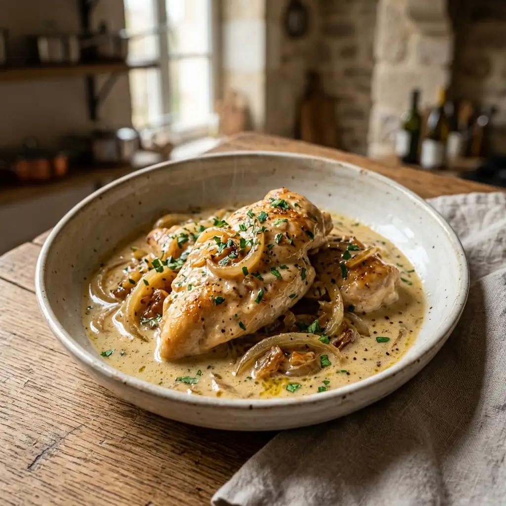 Poulet au vin blanc et oignons : la recette traditionnelle ...