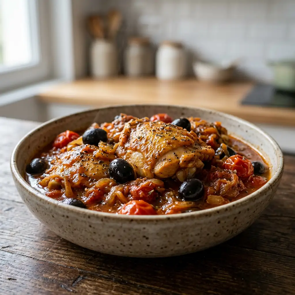 Poulet aux tomates et olives : la recette méditerranéenne ...