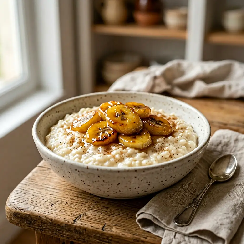 Recette de pudding de riz crémeux aux bananes - LesBonnesRecettes.fr