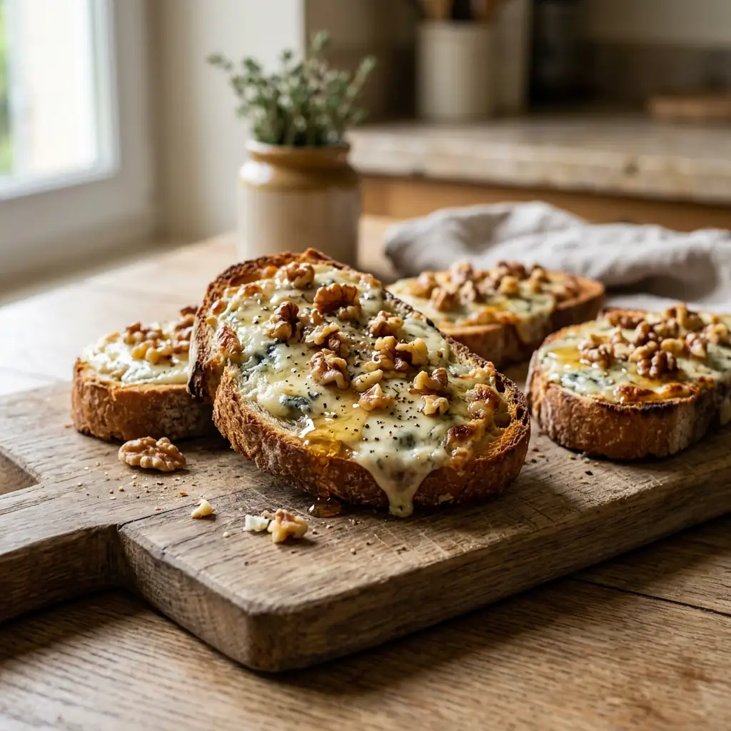 Toast Roches Toasts Roquefort et Miel : la recette sucrée-salée - LesBonnesRecettes.fr